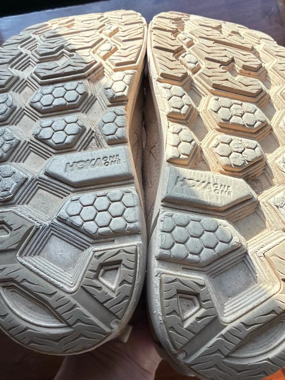 Hoka One One womens Suede Sneakers in Light Tan 7.5